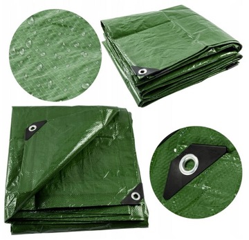 ЗЕЛЕНЫЙ БРЕЗЕНТ 2х8 М, Усиленный, Толстый, УФ-ВОДОНЕПРОНИЦАЕМЫЙ, ПРОЧНЫЙ