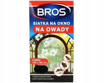 Bros moskitier siatka na owady 150x180 CZARNA OKNO