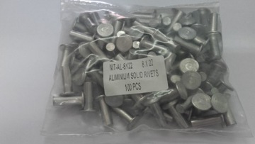 NIT ALUMINIOWY PEŁNY 8X22 PACZKA 100 SZTUK LUBLIN