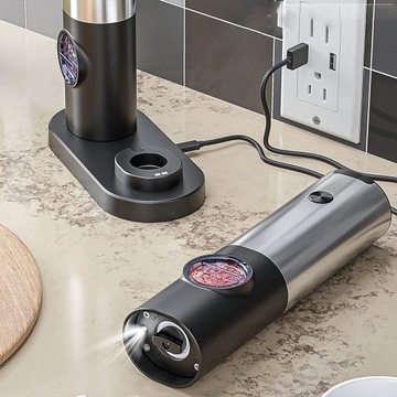 ЭЛЕКТРИЧЕСКАЯ МЕЛЬНИЦА ДЛЯ СОЛИ И ПЕРЦА LED USB 25W