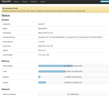 ТОЧКА ДОСТУПА CISCO MERAKI MR16 OPENWRT LuCI