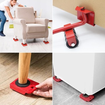 КОМПЛЕКТ РОЛИКОВ ДЛЯ ТРАНСПОРТИРОВКИ И ПЕРЕДВИЖЕНИЯ МЕБЕЛИ КОЛЕСА 150 КГ