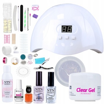 Zestaw budujący Żel Lampa tipsy primer Oliwka