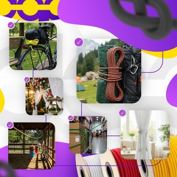 20m LINA ELASTYCZNA gumowa LINKA do Plandek Mocująca EKSPANDOR 6mm BIAŁA