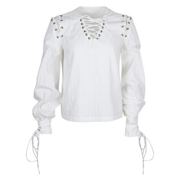 ch-Women Gothic Medieval Long Sleeve Party Tops XL