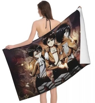 RĘCZNIK PLAŻOWY Z ANIME Attack On Titan 70x140cm