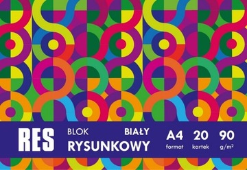 BLOK RYSUNKOWY A4 szkolny 20 kartek BIAŁY