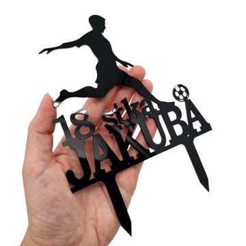 Топпер для торта с ФУТБОЛИСТОМ по имени ИМЯ НОМЕР ФУТБОЛИСТИКА футбол