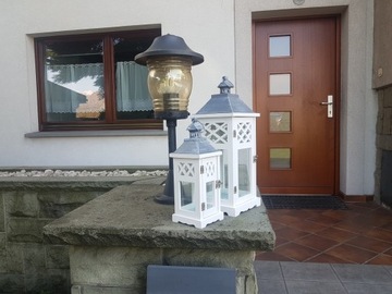 Фонарь Деревянный садовый фонарь, белый, комплект 2-в-1 для дома и дачи