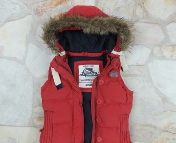 SUPERDRY UNIVERSITY GILET PUCHOWY BEZRĘKAWNIK S