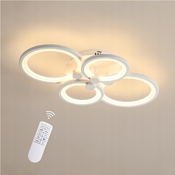 ŚCIEMNIALNA LAMPA SUFITOWA LED BIAŁY DO SALONU NOWOCZESNA PILOT 3000K-6500K