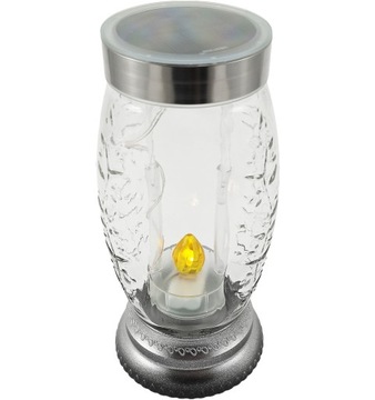 Nowoczesny znicz solarny lampion szklany na grób