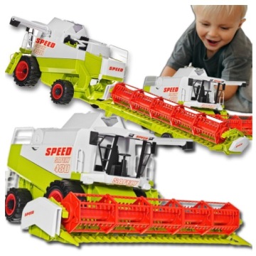 ZABAWKA DLA DZIECI KOMBAJN Z NAPĘDEM Z PRZYCZEPĄ RUCHOME ELEMENTY PREZENT