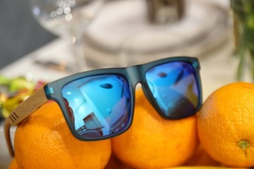 UNISEX Drewniane ModNe Okulary przeciwsłoneczne
