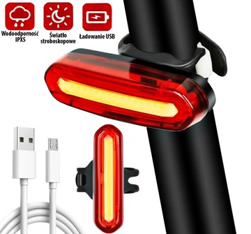 МОЩНЫЙ ВЕЛОСИПЕДНЫЙ ЗАДНИЙ ФОНАРЬ, АККУМУЛЯТОРНЫЙ USB, 120 ЛМ, СВЕТОДИОДНЫЙ ЯРКИЙ СВЕТ