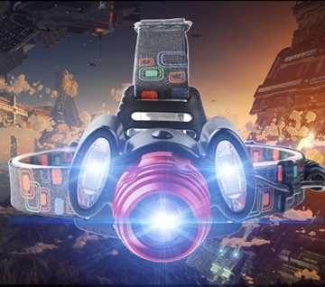 Налобный фонарь 2x COB +XM-L T6 MEGA ZOOM LC12