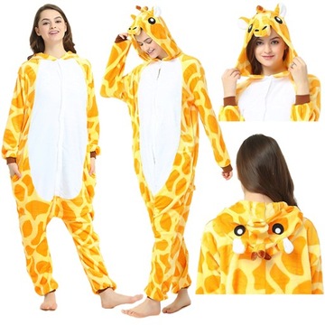 PIŻAMA KIGURUMI KOSTIUM ONESIE ŻÓŁTA ŻYRAFA PRZEBRANIE KOMBINEZON ROZ. S