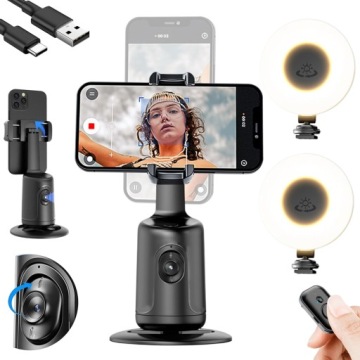 Držák Na Telefon Se 2 Lampami A Sledováním Obličeje P01 Pro 360°