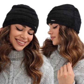 CZAPKA DAMSKA ZIMOWA NA ZIMĘ BEANIE CIEPŁA KOLORY