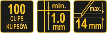 SYSTEM POZIOMOWANIA PŁYTEK 1mm KLIPSY 100 sztuk