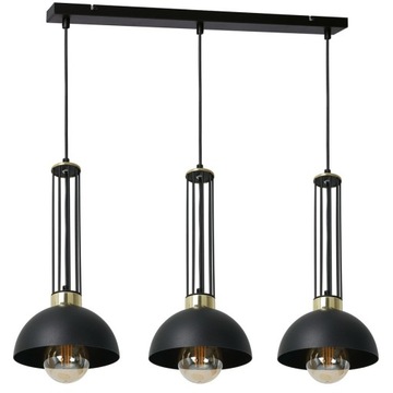 LAMPA WISZĄCA LISTWA POTRÓJNA METAL LOFT KLOSZ