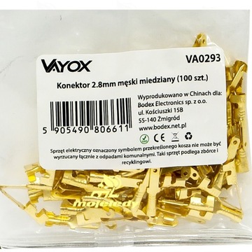 Konektor męska nosówka 2,8mm 100szt wsówka