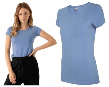 KOSZULKA DAMSKA T-SHIRT 4F TTSHF580 M DENIM