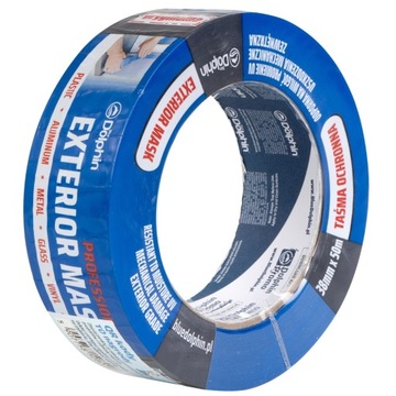 BLUE DOLPHIN TAŚMA OCHRONNA ZEWNĘTRZNA PCV NIEBIESKA 38MMx50M 1SZT