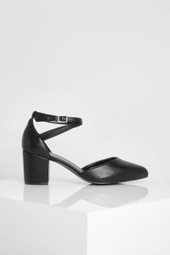 ЧЕРНЫЕ ТУФЛИ BOOHOO С ОСТОРОЧНЫМ РЕМЕНЕМ 7U3 NG2__39