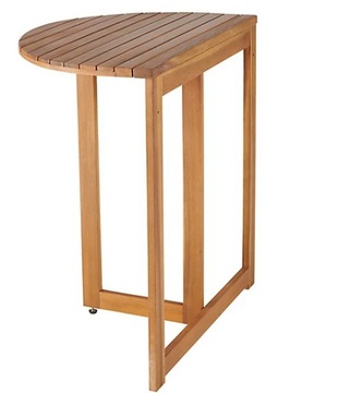 Stół stolik balkonowy tarasowy drewniany półokrągły 70 cm