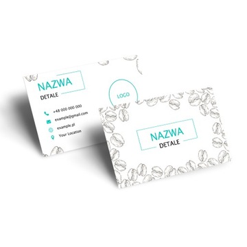 Dla Kawiarni: Wizytówki 500 szt Folia Mat Standard GRUBE 350g + Szablon