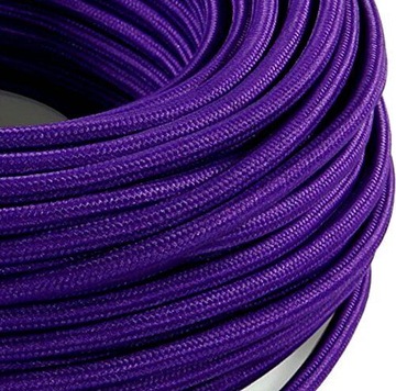 Przewód Kabel w Oplocie Poliestrowym skręcany Vintage Fioletowy 2x0,75 10m