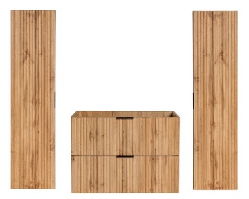 KOMPLET Mebli do Łazienki Słupki Szafka 80 cm DĄB