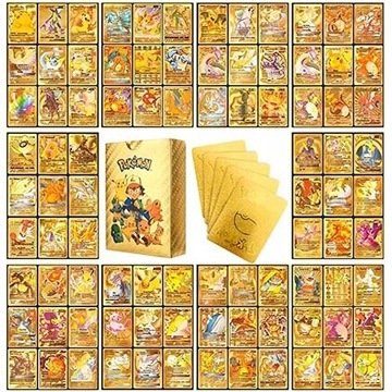 ZOŁTE KARTY POKEMON ZESTAW 55SZT KOLEKCJONERSKIE