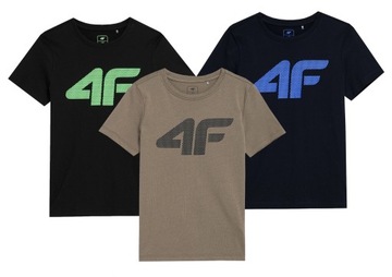 KOSZULKA CHŁOPIĘCA 4F DZIECIĘCA T-SHIRT 3SZT. 152