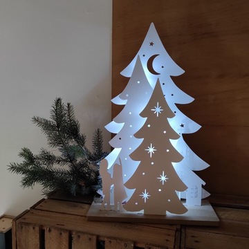 Choinka LED dekoracja szopka 50 x 35 cm