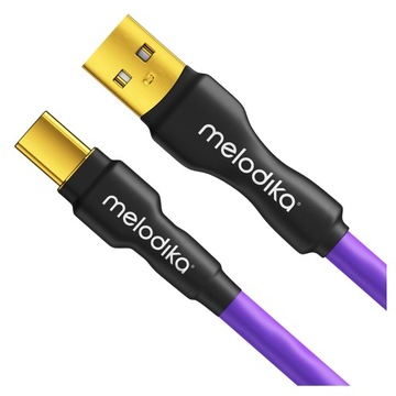 KABEL USB A-C PRZEWÓD POZŁACANE WTYKI 24K MELODIKA PURPLE RAIN MDUAC70 7m