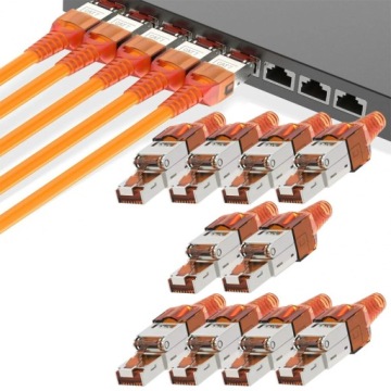 10 Ks Zástrčka RJ45 Stp KAT.6A KAT.7 Beznástrojová