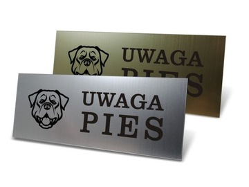 TABLICZKA Piktogram UWAGA PIES Grawer