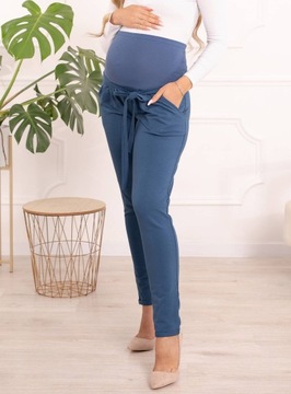 SPODNIE CIĄŻOWE DRESOWE Z PANELEM KOKARDKA XXL