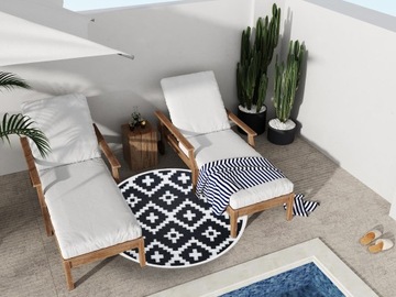 Водонепроницаемый КОВРИК ДЛЯ ТЕРРАСЫ, БАЛКОНА, САДА, КРУГЛЫЙ 120 СМ