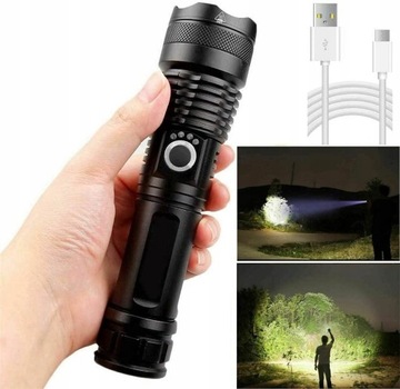 90000 lumenów wysoka moc XHP50 zoom latarka LED l