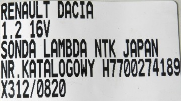 Лямбда-зонд NTK ЯПОНИЯ H7700274189 RENAULT DACIA