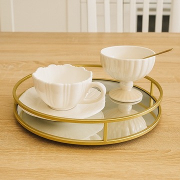 Зеркальный поднос для кухонных салон ванных комнат для сладкого стола HLW8268J M Gold