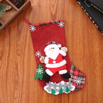 ДЕКОРАТИВНЫЙ РОЖДЕСТВЕНСКИЙ НОСОК ДЛЯ ПОДАРКОВ ДЛЯ КАМИНА Санты