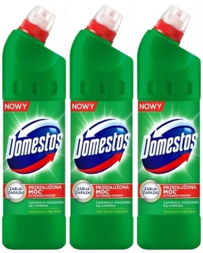 Domestos Żel do WC Toalety Pine Fresh 3x750ml