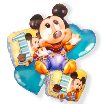 BALONY NA ROCZEK NIEBIESKIE MICKEY URODZINY 1 rok