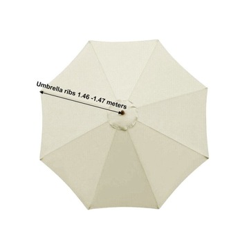 POSZYCIE NA PARASOL OGRODOWY 8 RAMION 300CM beż WYMIENNE OBICIE MATERIAŁ