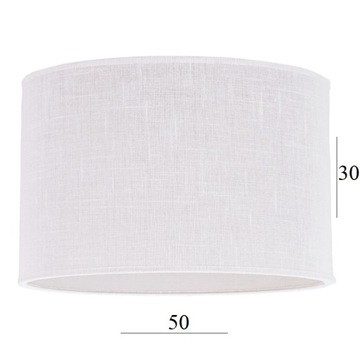 Duży abażur do lampy walec 6W biały len 50/30 Klosz z lnu w białej tonacji