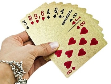 ПЛАСТИКОВЫЕ ИГРОВЫЕ КАРТЫ, ЗОЛОТАЯ КОЛОДА КАРТ